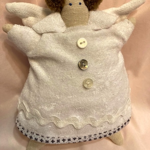Handmade Linen Stuffed Angel Plushy: Eco-Friendly Toy, Personalized Baby Gift image 2