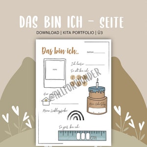 That&#39;s me - to print template A4 download print kindergarten daycare crib educator PDF portfolio