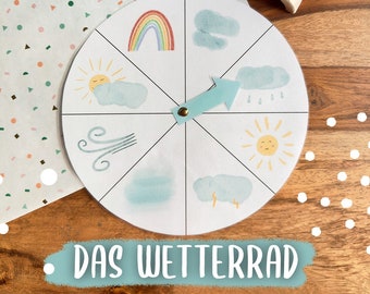 The Weather Wheel | Weather Children Pastel Template A4 Download Print Kindergarten Kita Crib Educator PDF