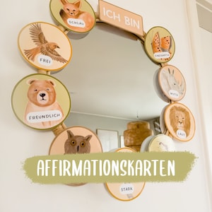 Tiere Affirmationskarten | Aquarell Affirmationen Kinder Gefühle Pastell Vorlage Portfolio Download Kindergarten Kita Krippe Erzieher PDF