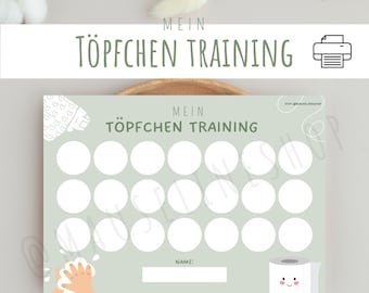 Mein Töpfchen Training - Zum Ausdrucken Toilette Vorlage A4 Download Druck Kindergarten Kita Krippe Erzieher PDF