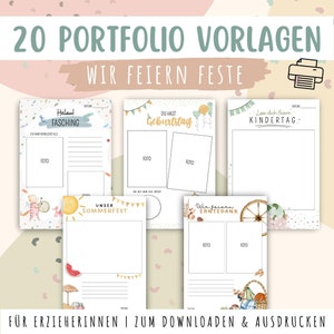 We celebrate holidays - 20 portfolio templates - Holidays to print template A4 download print kindergarten daycare nursery educator PDF