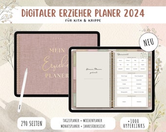 Digital daycare & crèche educator planner 2024 - German for GOODNOTES calendar kindergarten PDF