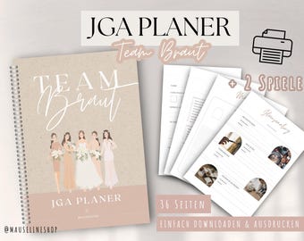 JGA Planner, planning a hen party, tips, ideas PDF digital wedding team bride, maid of honor
