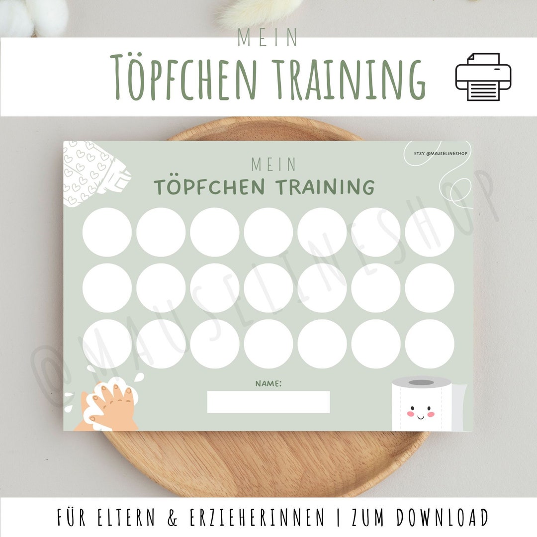 Mein Töpfchen Training Zum Ausdrucken Toilette Vorlage A4 Download