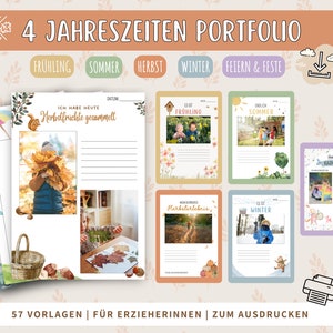 ALL SEASONS Portfolio - 57 templates to print out template A4 download print kindergarten daycare crèche educator PDF