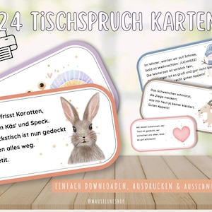 24 cartões de mesa com dizeres - cartões infantis A4 download imprimir jardim de infância creche creche educador PDF