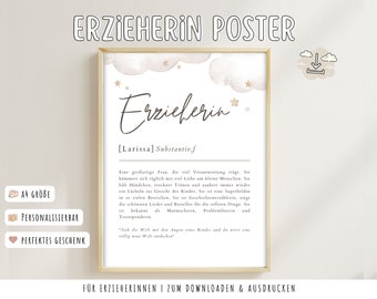 Personalized Gift for Educator Definition - To Print A4 Download Print Kindergarten Kita Crib Educator PDF