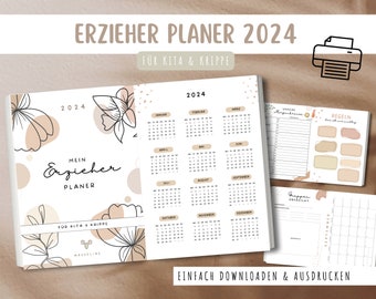 Educator Planner 2024 - Printable Template A4 Download Portfolio Print Kindergarten Daycare Nursery Educator PDF