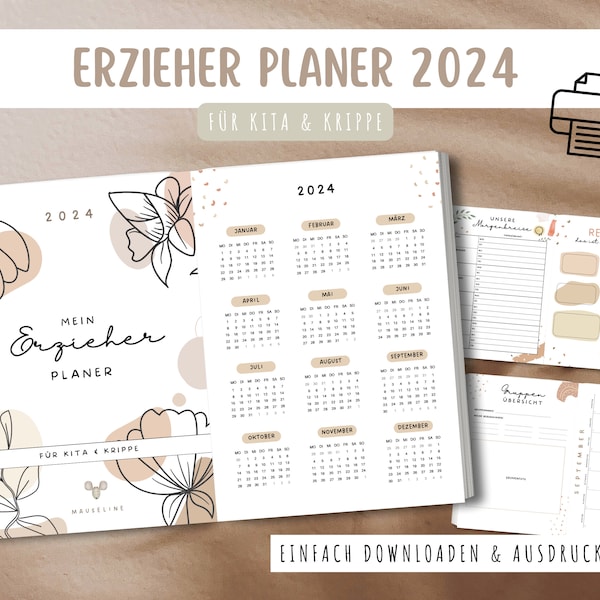 Educator Planner 2024 - Printable Template A4 Download Portfolio Print Kindergarten Daycare Nursery Educator PDF