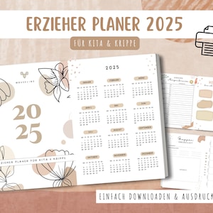 Educator Planner 2025 - Printable Template A4 Download Portfolio Print Kindergarten Daycare Nursery Educator PDF