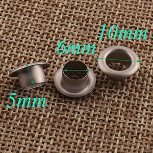 100 PCS Eyelets and Grommets,6 mm Silver Eyelets,Metal Eyelets Grommets With Washers,Metal Eyelets,Eyelets for Tags,Leather Eyelets