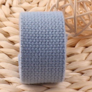 Cotton Webbing,1 inch Pale Blue Webbing,Key Fob Webbing,Webbing By The Yard,Belt Webbing,webbing Keychain,Soft Webbing,solid color(WB539)
