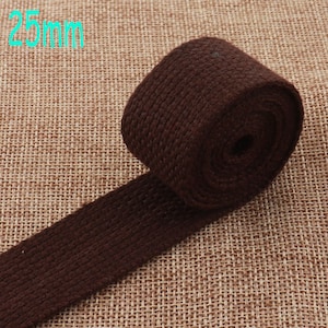 1&quot;Cotton Webbing,Dark Brown Webbing,Ribbon,Key Fobs,25mm Bag Belts,1 inch webbing,Purse Straps,Handle Belting,Dog Collar,Totes Belts(WB457)