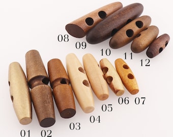 20 PCS Wood Toggle Button,Wood Button,Wooden Buttons,Wooden Toggles,Duffle Coat Toggles,Doll Buttons,Natura Buttons DIY Necklace Buttons