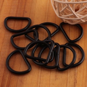 20 PCS Black D Ring Buckles,20mm D Rings d ring belt,Webbing Purse Bag Handbag purse Hardware,metal d-ring-20mm(32)