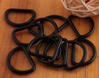 20 PCS Black D Ring Buckles,20mm D Rings d ring belt,Webbing Purse Bag Handbag purse Hardware,metal d-ring-20mm(32)