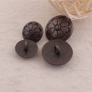 6 PCS-8 PCS Metal Ancient Copper Button,shank Jewelry Vintage Buttons ...
