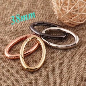 38mm Spring Ring Swivel Buckles,6PCS Gunmetal/Rose Gold/Silver/Gold Spring Ring Clasp Snap Screw,Webbing Purse Bag Handbag Ring-1 1/2&quot;(2027)
