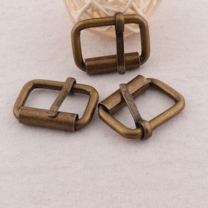 1&quot;(25mm),6pcs,Ancient Bronze Strap Buckle Fasteners Belt Buckle Square Center Bar Buckles Bag Luggage Shoes Watch Straps (14001-FK60)
