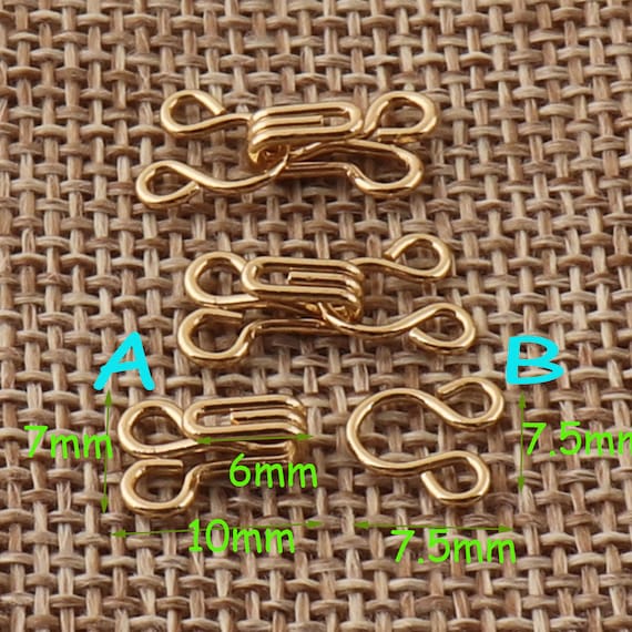 100,Hook Eye Closure,Gold hook eye,hook eye clasp,clothing hook,sewing hook, hook and eye,hook and eye clasp,hooks,sewing hooks,(WX302-2)