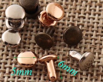 200sets MINI RivetS,5MM Antique Bronze/Silver/Rose Gold Double Cap Rivets,Studs Leather,craft Rivet,Riveted,Mushrooms Rivet(ZD108)