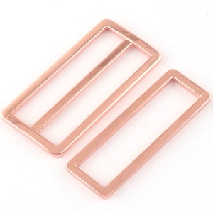 50MM Rose Gold slide Square buckle,Adjuster Buckle,Square ring for 2 inch Webbing Strap Purse Handbag Bag-6PCS/6Sets
