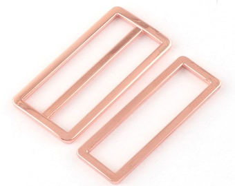 Hebilla cuadrada deslizante de oro rosa de 50 mm, hebilla de ajuste, anillo cuadrado para correa de cincha de 2 pulgadas, monedero, bolso, bolsa-6PCS/6Sets