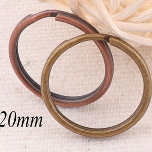 20-50PCS Copper/Antique Bronze Key Ring,15mm 20 MM keychain Split Key Rings,Key Fob Split Rings Findings key fob key chains5034 image 4
