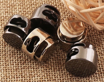 1-10 Pcs Gunmetal/Silver Double Barrel Toggle Cord Lock,Stopper Spring Buckle Spring Buckle,Cylinder Stopper Toggle(SK51)