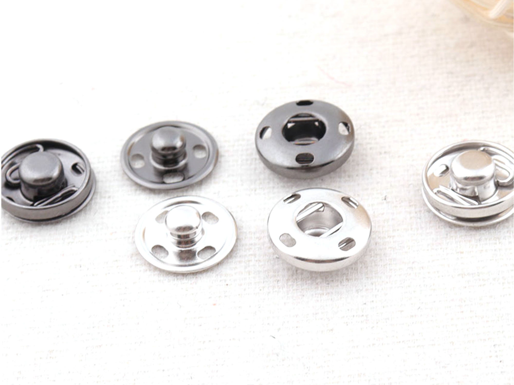 Silver/Gunmetal Snap Buttons Snap Jewelry 10 Sets Rapid Button Etsy