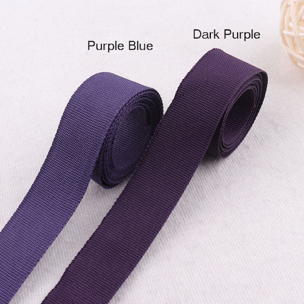 3/4"(20mm)Purple Blue/Dark Purple Light Weight Woven Ribbon Webbing Fabric Tape Purse Bag Straps Leash diy key chain hat harness By The Yard