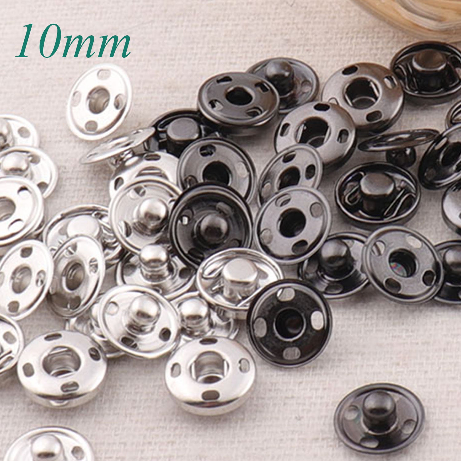 100sets-snap Jewelry-3/810mmsilver/black Snap 