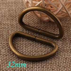 1 1/4&quot; D Rings d ring belt,20 PCS Antique Bronze D Ring Buckles,Webbing Purse Bag Handbag purse Hardware,metal d-ring-32 mm(32)