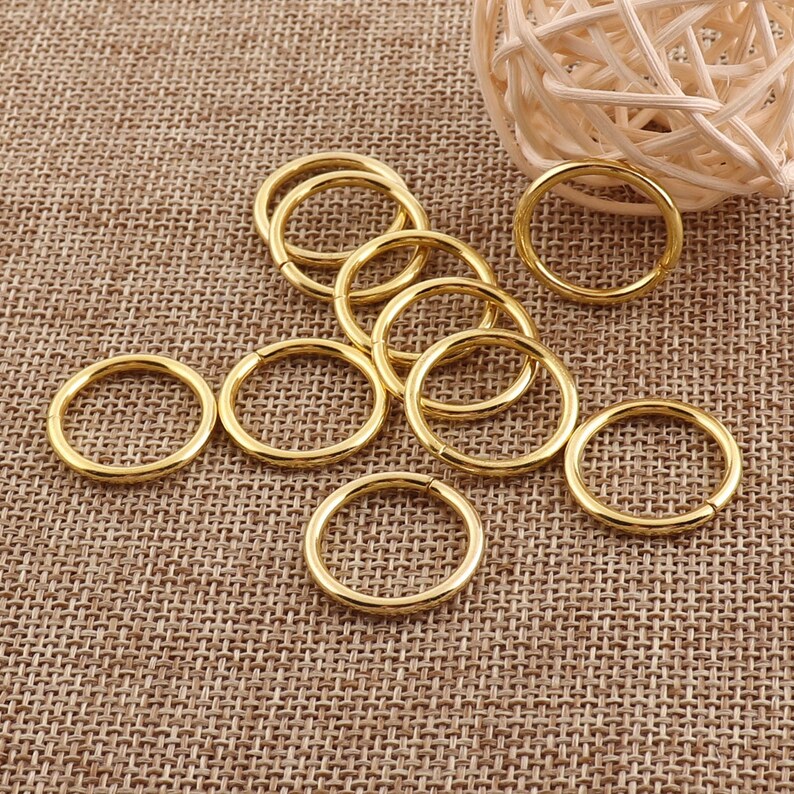 60pcs Gold O Rings Buckles,Choker Belt Collar Zipper,Chain Choker Leather Belt,Clasp Handbag Webbing Strap,Handbag Hardware-16mm r0244
