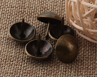50 Pcs Antique Bronze Upholstery Tacks,16mm Nailhead Tacks Rivets,Upholstery Tacks Nails,thumb tacks old tacks,Studs Nails-Wholesale(1981)