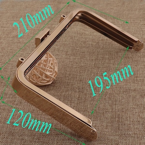 Marcos de bolso de embrague grandes, marcos de bolsa de oro de 8 "mm, costura de marco de embrague, marco de metal, suministro de marco de bolso, bolso de bolso, cierre de marco, marco de billetera