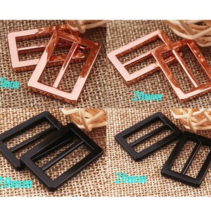 20mm Rose Gold Black Slide Buckles Metal Adjuster Buckle Adjustable Buckle for Strap Buckle Bag Belt Purse 10 pcs