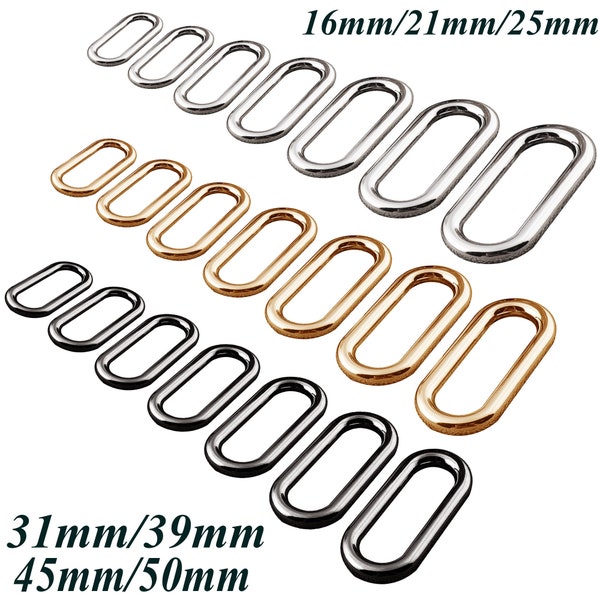 20 pcs Rectangle Rings,Silver/Gold/Gunmetal Square Rings,Rectangular Wire Loops Rings Bag Rings,Webbing Purse Handbag Bag Making Hardware