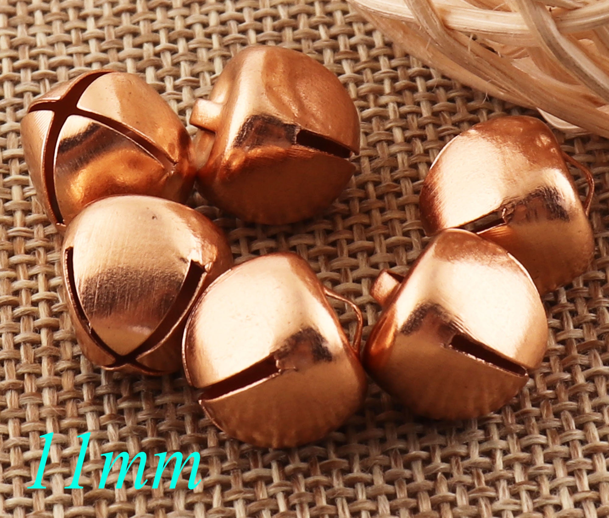 100pcs 10mm Charms Jingle Bells Rose Gold Bells Make Clear Sound 10mm Small  Jingle Bells Christmas Bells 