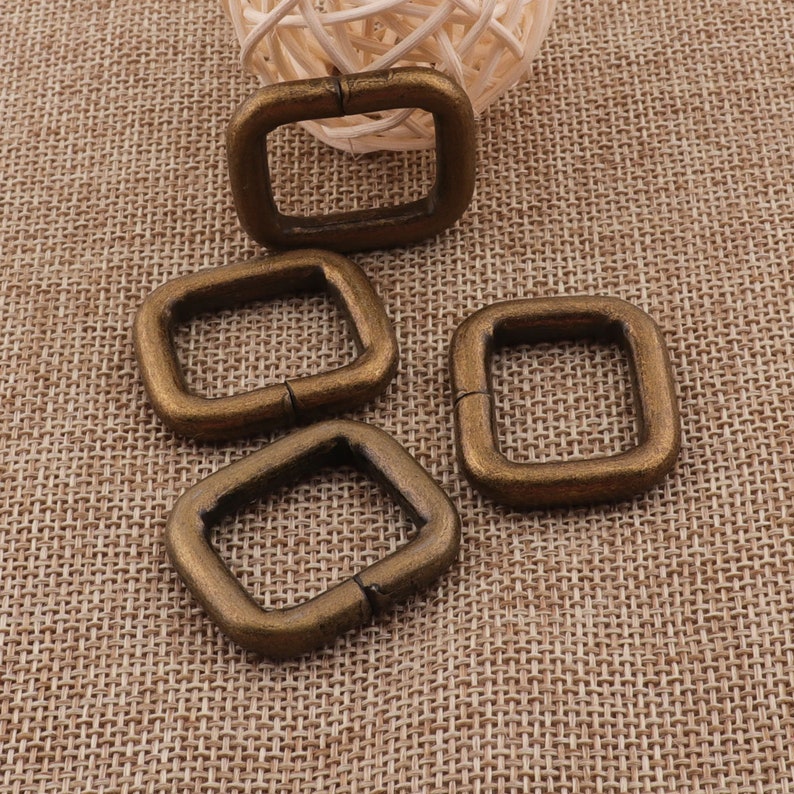 20MM Ancient Bronze Rectangle Buckle Webbing Purse Handbag Bag Making Hardware Handbag Rectangle Rings 6pcs 34 R47