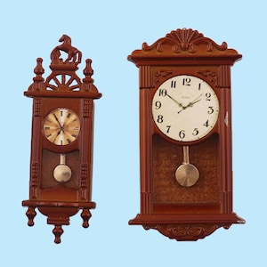 Miniature Vintage Wall Clock  1:12 Dollhouse Miniature Vintage Style for Gift Dollhouse Decor