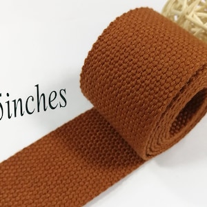 Soft Brown Cotton Webbing,Bag Purse Keychain Webbing Key Fob Webbing,Seat Belt Webbing Striped Ribbon-38mm(WB949)