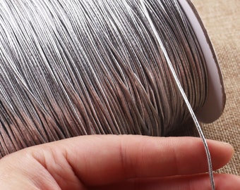 40 yards craft Silver Metallic elastic cord,1mm wedding decorative gift wrap cord,Stretch Metallic Elastic Thread Drawcord(rp06)