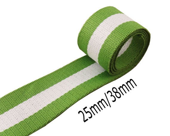 Stripe Webbing: Green and White Stripe Webbing: Green and White