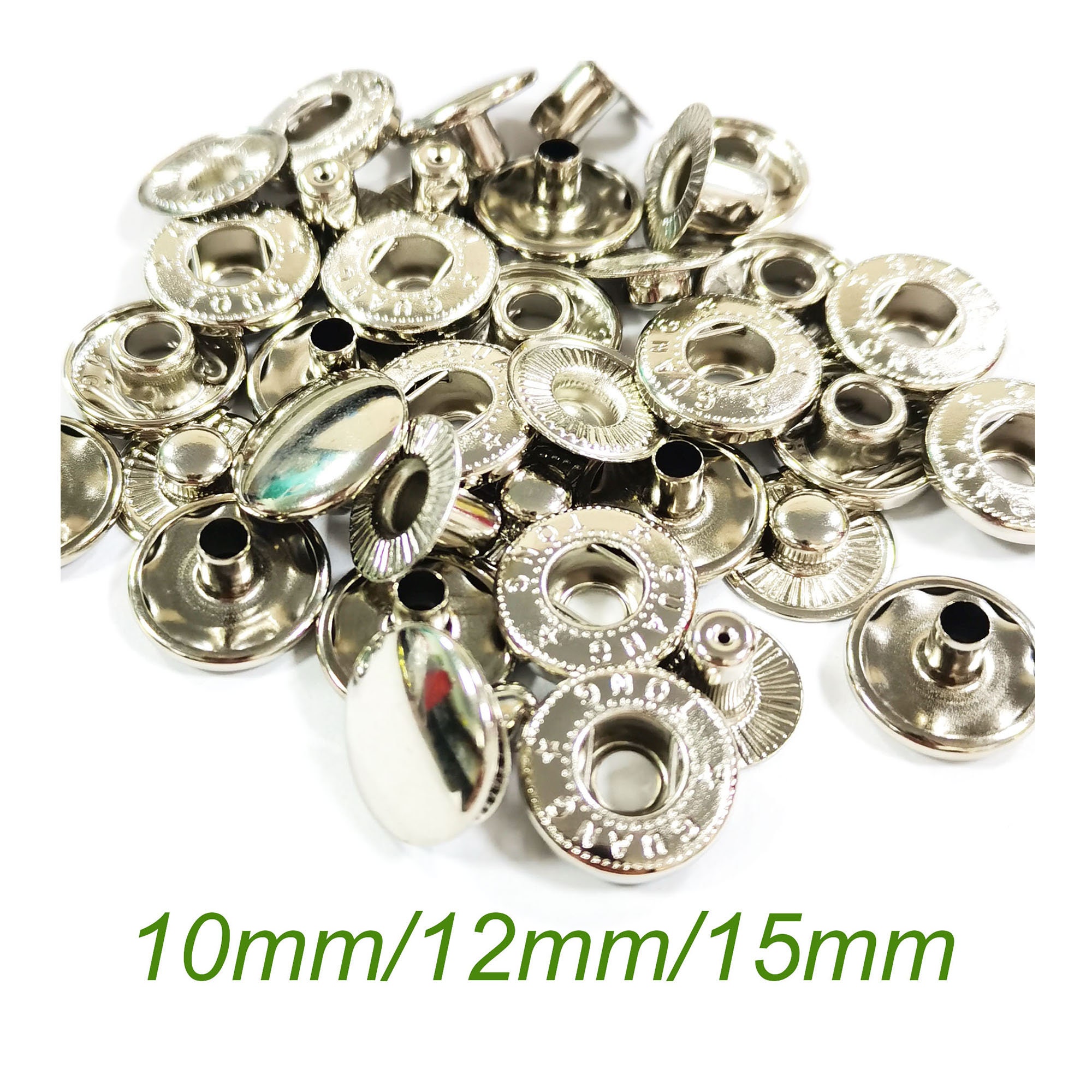 50sets Silver Snap Button Metal Press Studs Fasteners Sewing Etsy