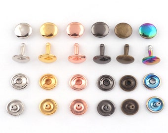 12mmx14mm Rainbow/Silver/Gold/Rose Gold/Antique Bronze/Gun black Double Cap Rivets,Studs Leather,craft Rivet,Riveted-20sets/50sets