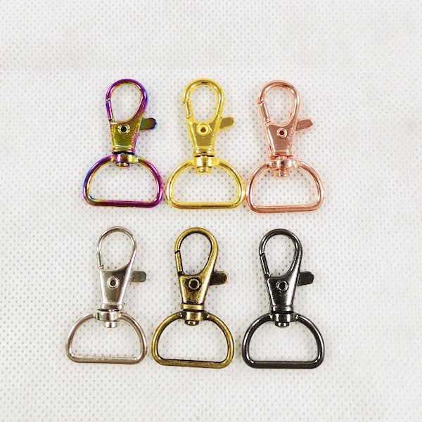 12 PCS Lobster Swivel Clasps,20mm Gold/Rose Gold/Rainbow/silver/Gunmetal/Antique Bronze Lobster Clasps,Snap Purse Hook Buckle