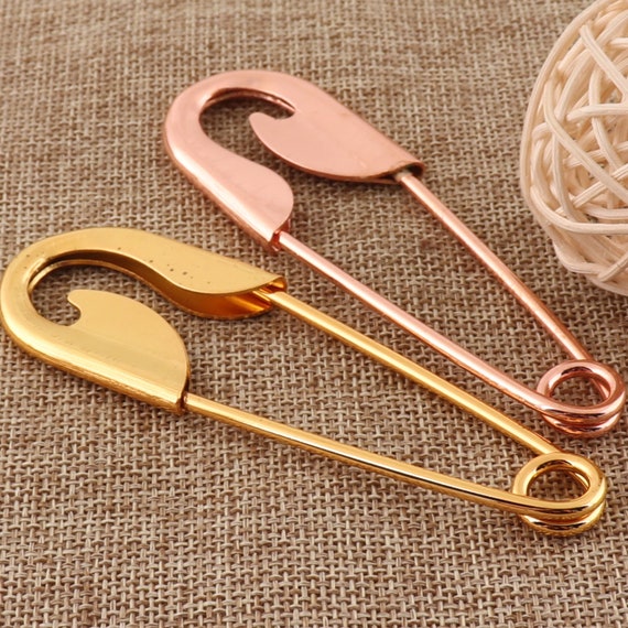 6pcs Large Craft Safety PinsGold/Rose Gold Plated Safety Pin | Etsy