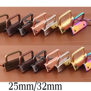 10 Pack Rose Gold Key Fob Hardware 1 Inch 25mm Key Fob With 25 Mm Split Ring  